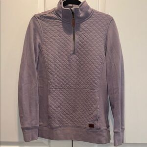 LL Bean Small Tall Lavender Quilted Half-Zip Pullover